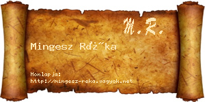 Mingesz Réka névjegykártya